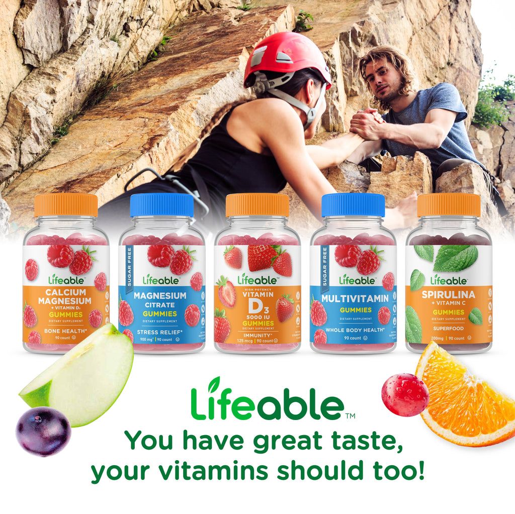 Lifeable Calcium 500 mg with Vitamin D3 1000 IU Gummies - Premium  from Lifeable - Just $17.99! Shop now at Shop A Positive You
