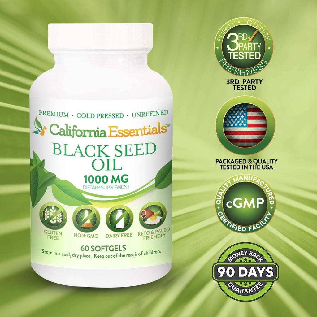 Black Seed Oil Softgels - 1000mg Premium Cold Pressed - Premium  from California Essentials - Just $17.98! Shop now at Shop A Positive You