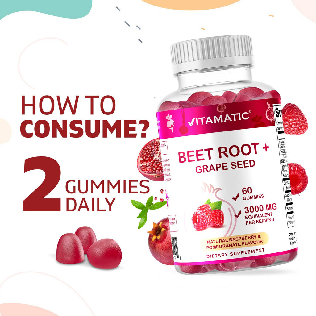 Vitamatic | Beet Root 3000mg Per Serving | 60 Gummies - Premium  from Vitamatic - Just $11.98! Shop now at Shop A Positive You