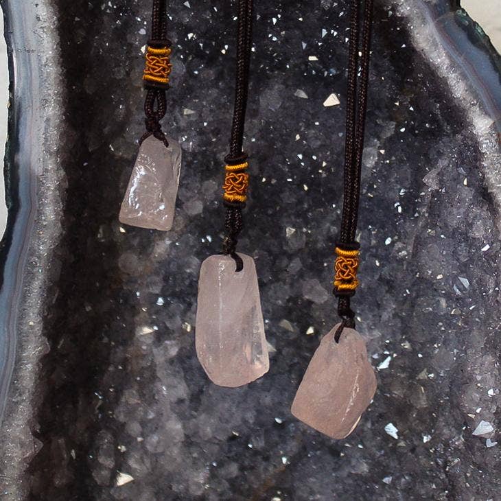 Rose Quartz Raw Necklace - Premium  from Pebble House - Just $12! Shop now at Shop A Positive You