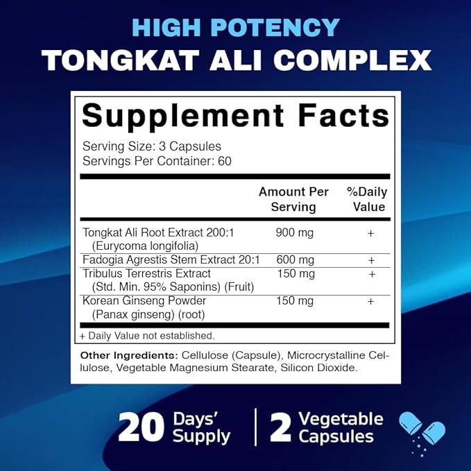 Vitamatic | Tongkat Ali Complex |180 Veg Capsules - Premium  from Vitamatic - Just $16.18! Shop now at Shop A Positive You