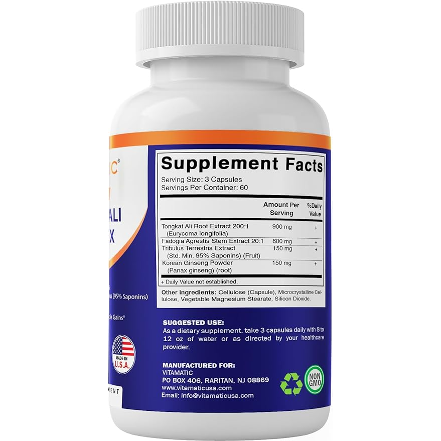Vitamatic | Tongkat Ali Complex |180 Veg Capsules - Premium  from Vitamatic - Just $16.18! Shop now at Shop A Positive You