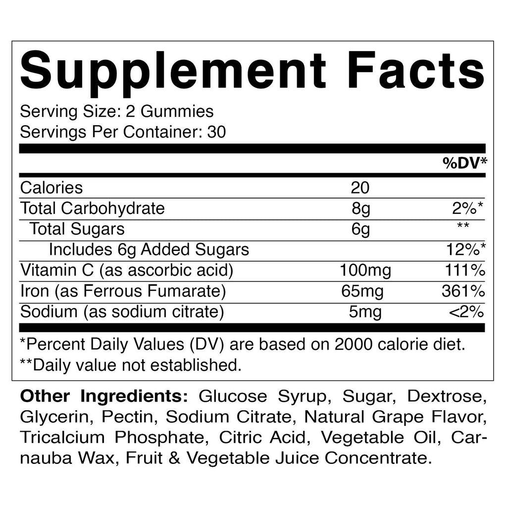 Vitamatic Iron Gummies for Women & Men - 60 Vegan Gummies - Premium  from Vitamatic - Just $21.58! Shop now at Shop A Positive You