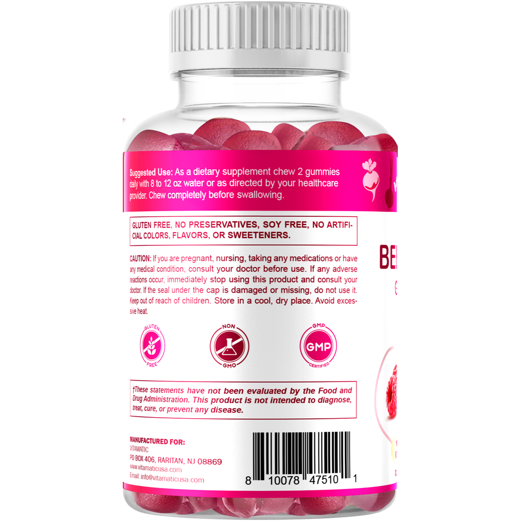 Vitamatic | Beet Root 3000mg Per Serving | 60 Gummies - Premium  from Vitamatic - Just $11.98! Shop now at Shop A Positive You