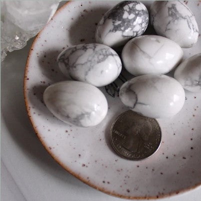Howlite Mini Egg - Premium Crystals from Pebble House - Just $6! Shop now at Shop A Positive You