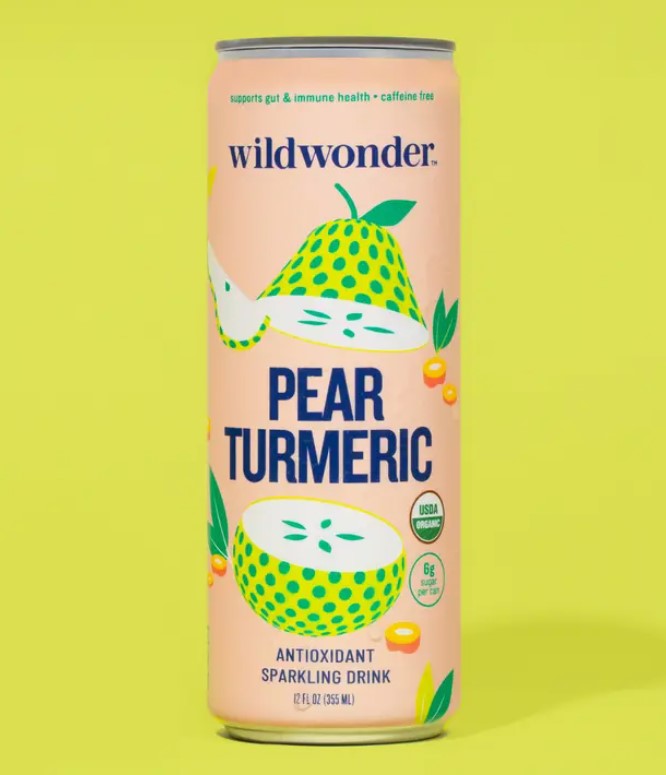 Pear Turmeric Sparkling Prebiotic + Probiotic Drink - Premium Beverages from Wildwonder - Just $3.99! Shop now at Shop A Positive You