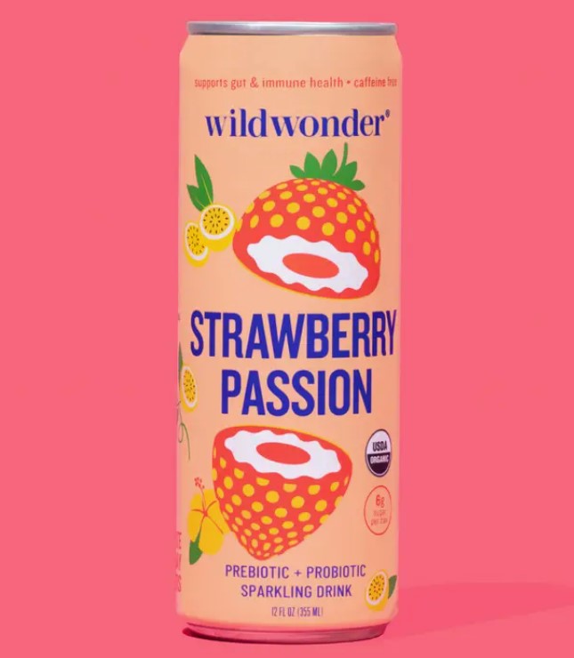 Strawberry Passion Sparkling Prebiotic + Probiotic Drink - Premium Beverages from Wildwonder - Just $3.95! Shop now at Shop A Positive You