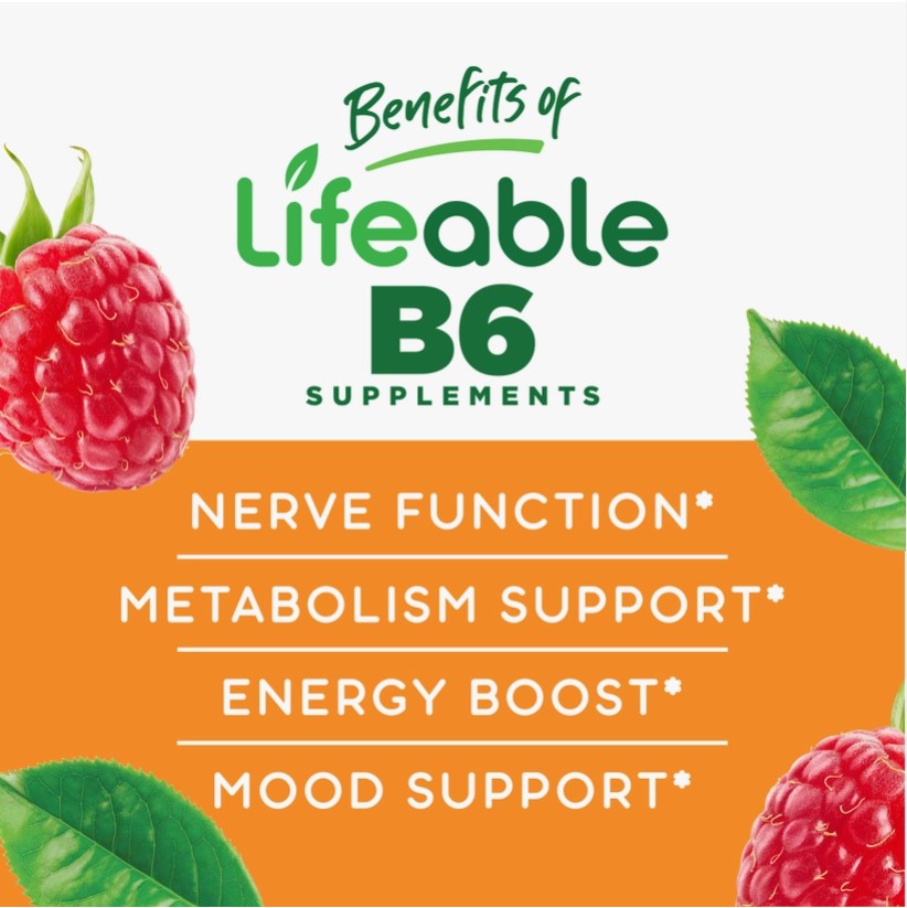 Vitamin B6 Gummies - Premium Vitamins from Lifeable - Just $13.49! Shop now at Shop A Positive You