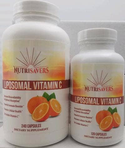 NUTRISAVERS LIPOSOMAL ASCORBIC ACID VITAMIN C 120CT, 240CT - Premium  from California Essentials - Just $20.98! Shop now at Shop A Positive You