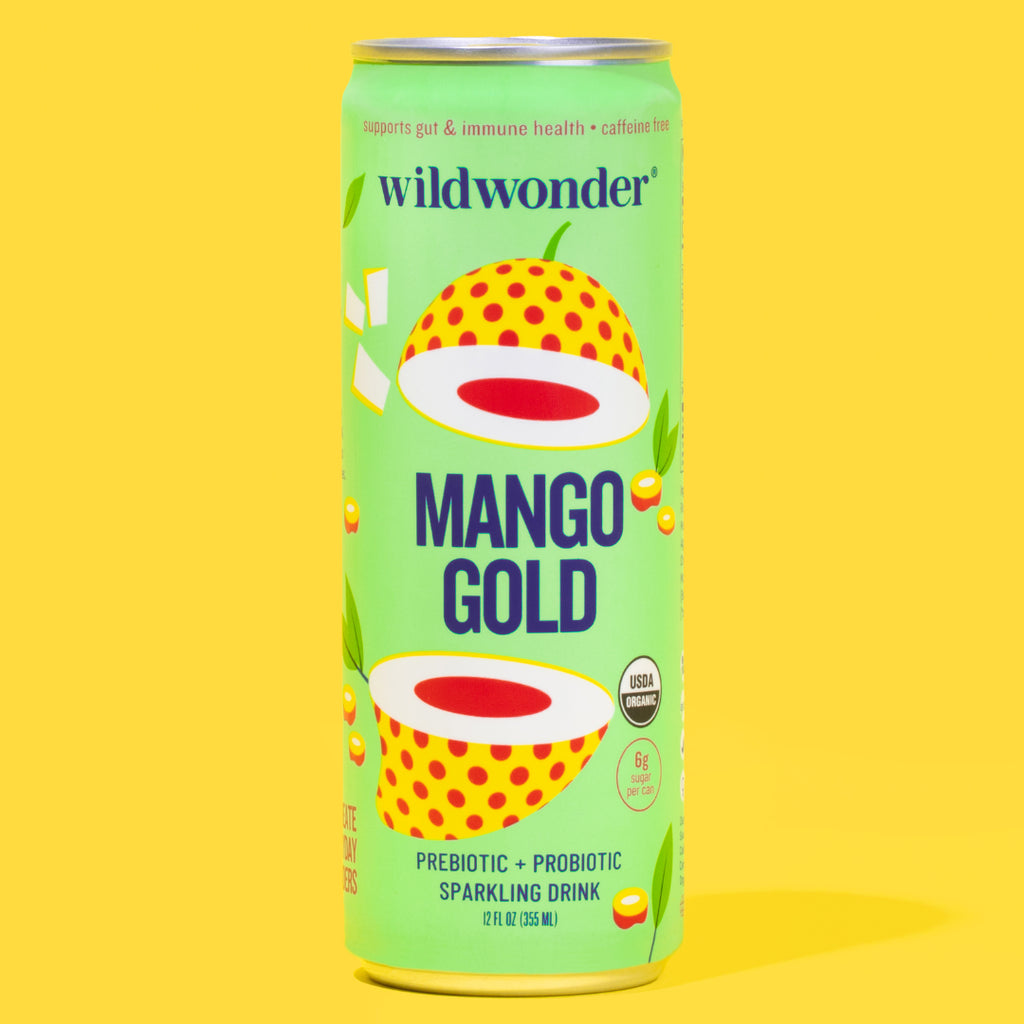 Mango Gold Sparkling Prebiotic + Probiotic Drink - Premium Beverages from Wildwonder - Just $3.99! Shop now at Shop A Positive You