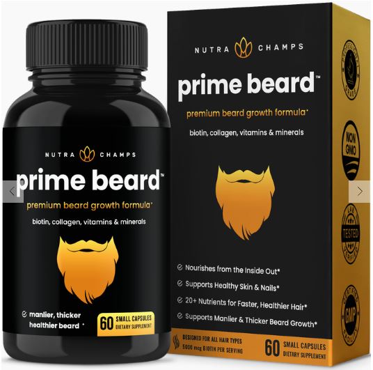 Prime Beard - Premium Dietary Supplement from NutraChamps - Just $21.94! Shop now at Shop A Positive You