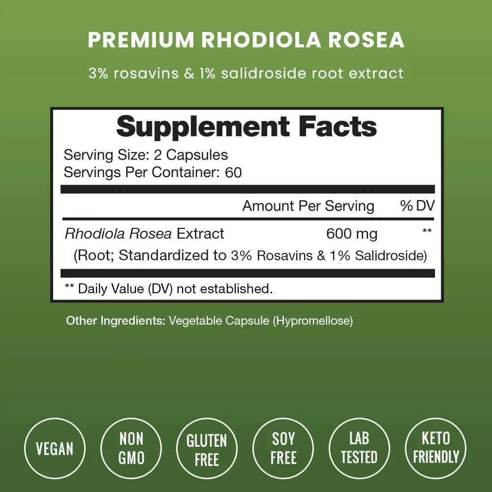 Rhodiola Rosea - Premium Dietary Supplement from NutraChamps - Just $23.95! Shop now at Shop A Positive You