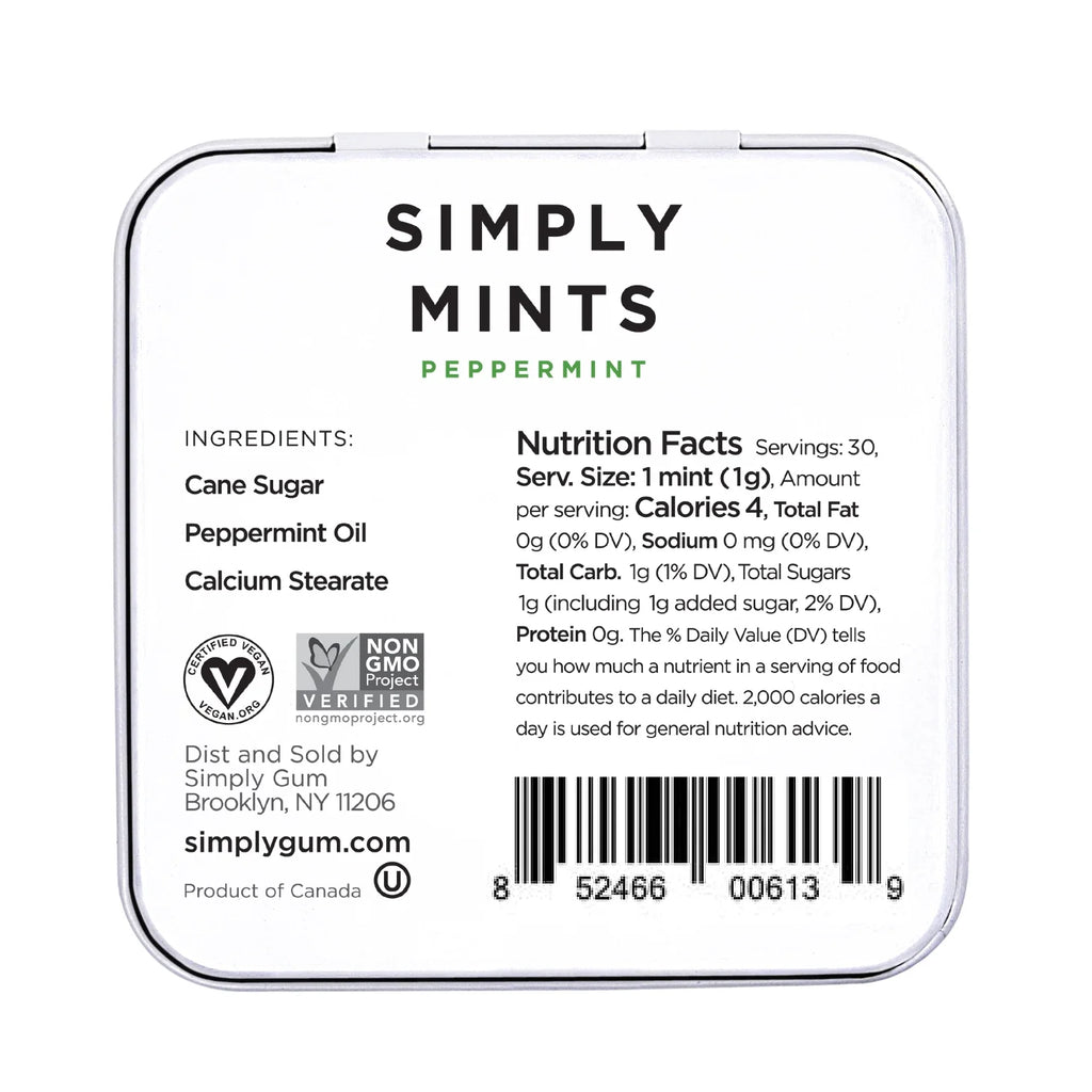 Simply Mints - Peppermint - Premium Snacks from Simply Gum - Just $2.99! Shop now at Shop A Positive You