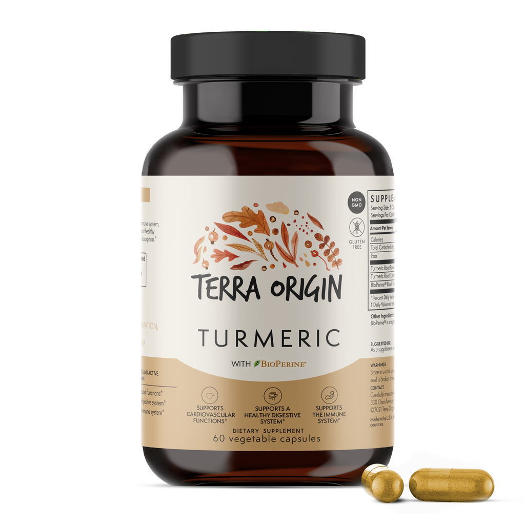 Organic Turmeric Curcumin Capsules – 60 Capsules - Premium  from Terra Origin - Just $14.40! Shop now at Shop A Positive You