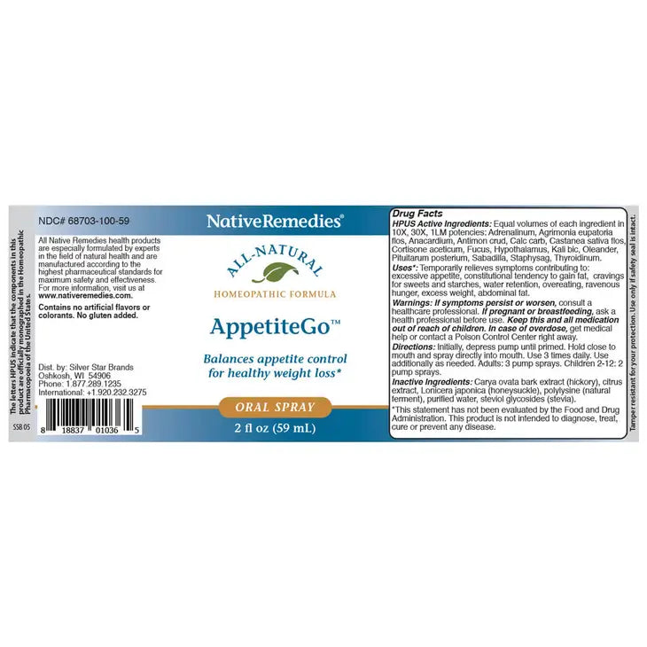 AppetiteGo Oral Spray - Premium Dietary Supplement from Native Remedies - Just $39.95! Shop now at Shop A Positive You