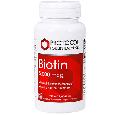 Biotin 5000mcg - Premium Vitamins from Protocol for Life Balance - Just $18.99! Shop now at Shop A Positive You