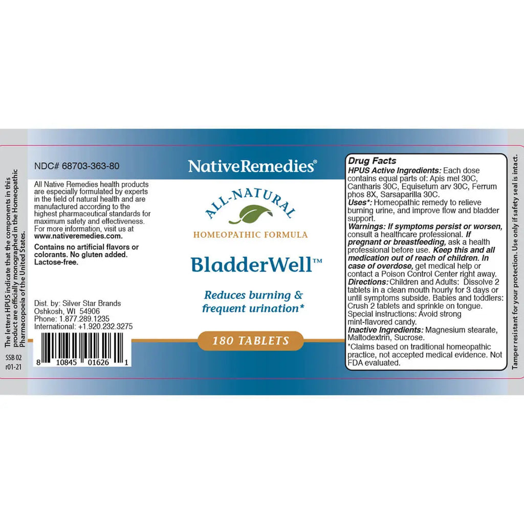 NativeRemedies® BladderWell™ Tablets - Premium Dietary Supplement from Native Remedies - Just $39.95! Shop now at Shop A Positive You