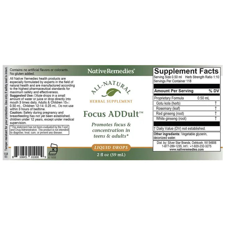 NativeRemedies® Focus ADDult™ - Premium Dietary Supplement from Native Remedies - Just $39.98! Shop now at Shop A Positive You