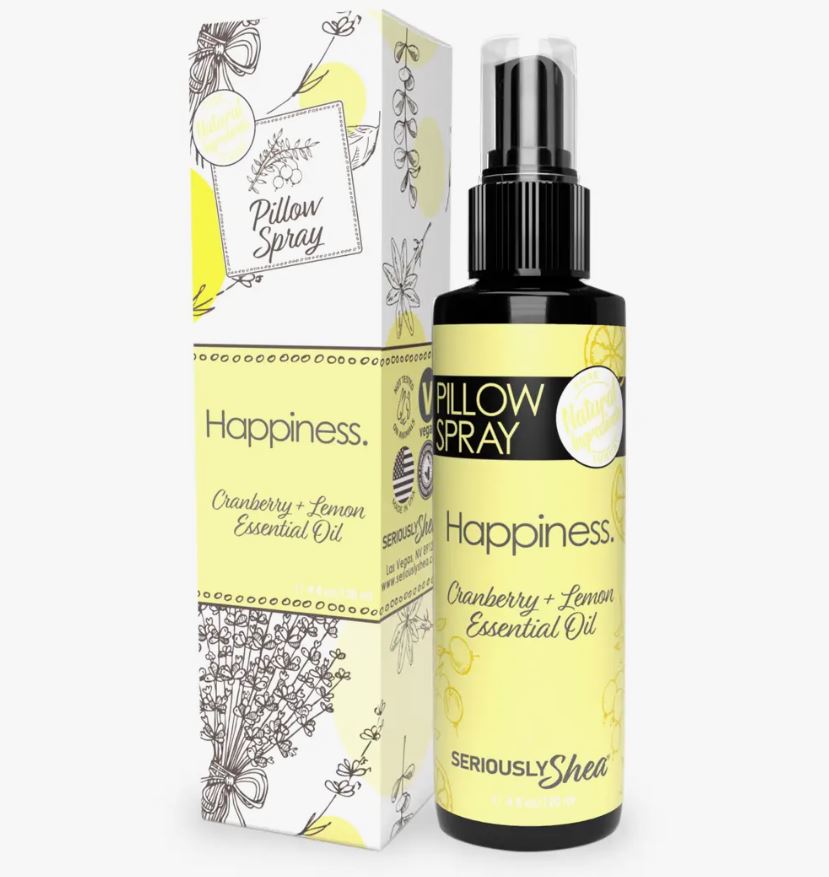 Happiness Pillow Spray - Premium Essential Oil Spray from Seriously Shea - Just $12! Shop now at Shop A Positive You