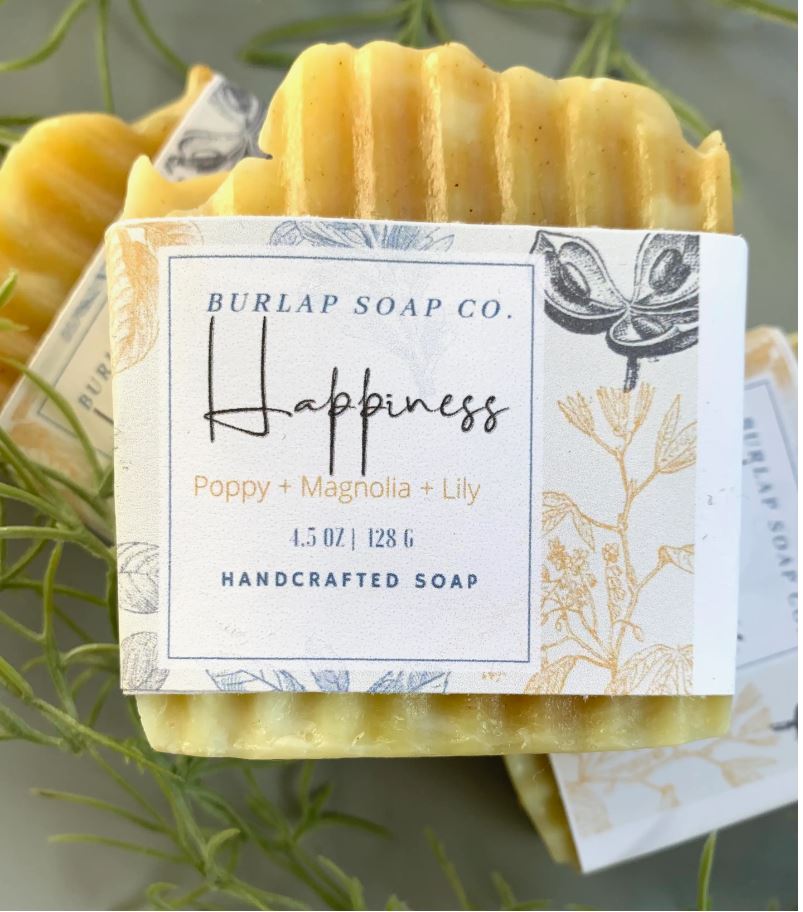 Happiness Poppy + Magnolia + Lily Handcrafted Soap - Premium Handcrafted Soap from Burlap Soap Co. - Just $9.90! Shop now at Shop A Positive You