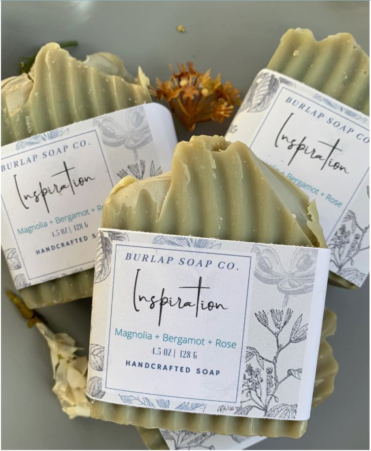Inspiration Magnolia + Bergamot + Rose Handcrafted  Soap - Premium Handcrafted Soap from Burlap Soap Co. - Just $9.90! Shop now at Shop A Positive You