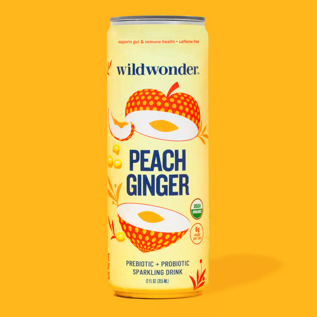 Peach Ginger Sparkling Prebiotic + Probiotic Drink - Premium Beverages from Wildwonder - Just $3.99! Shop now at Shop A Positive You