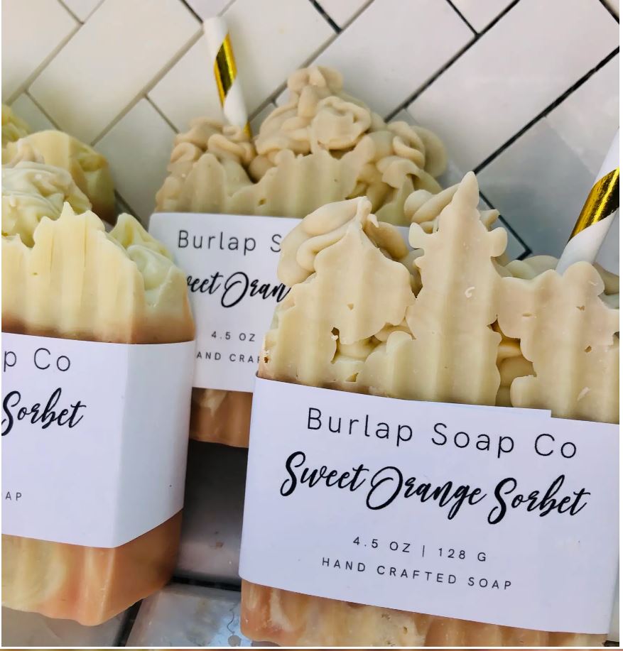 Sweet Orange Sorbet Handcrafted Artisan Soap - Premium Handcrafted Soap from Burlap Soap Co. - Just $9.90! Shop now at Shop A Positive You