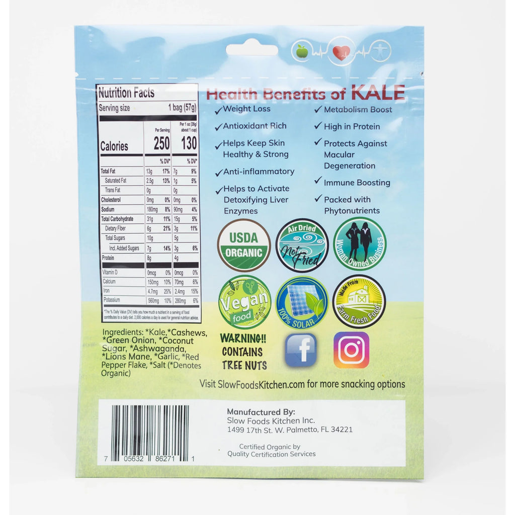 Kale Chips - Premium Snacks from Slow Foods Kitchen - Just $5.99! Shop now at Shop A Positive You